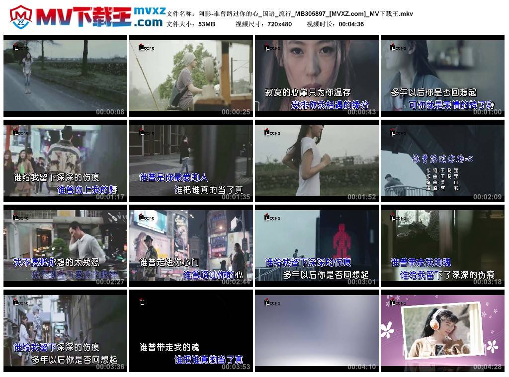 阿影-谁曾路过你的心_国语_流行_MB305897